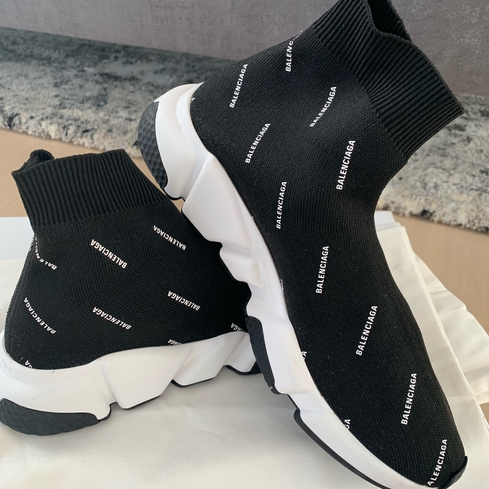 Balenciaga Logo Print Sock Sneaker